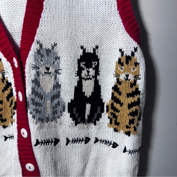 Vintage Marisa Christina Vneck Knit Button Front Vest Size Large - Picture 6 of 9